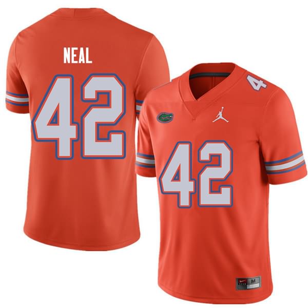 Men's NCAA Florida Gators Keanu Neal #42 Stitched Authentic Jordan Brand Orange College Football Jersey MBA5765IN